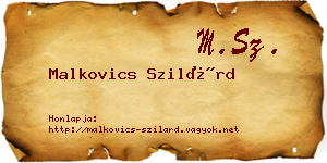 Malkovics Szilárd névjegykártya